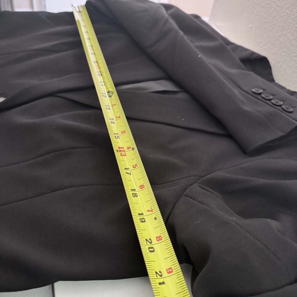 Liz Claiborne Career Blazer Womens Size 14 Black One Button Stretch Work Jacket - Picture 9 of 10